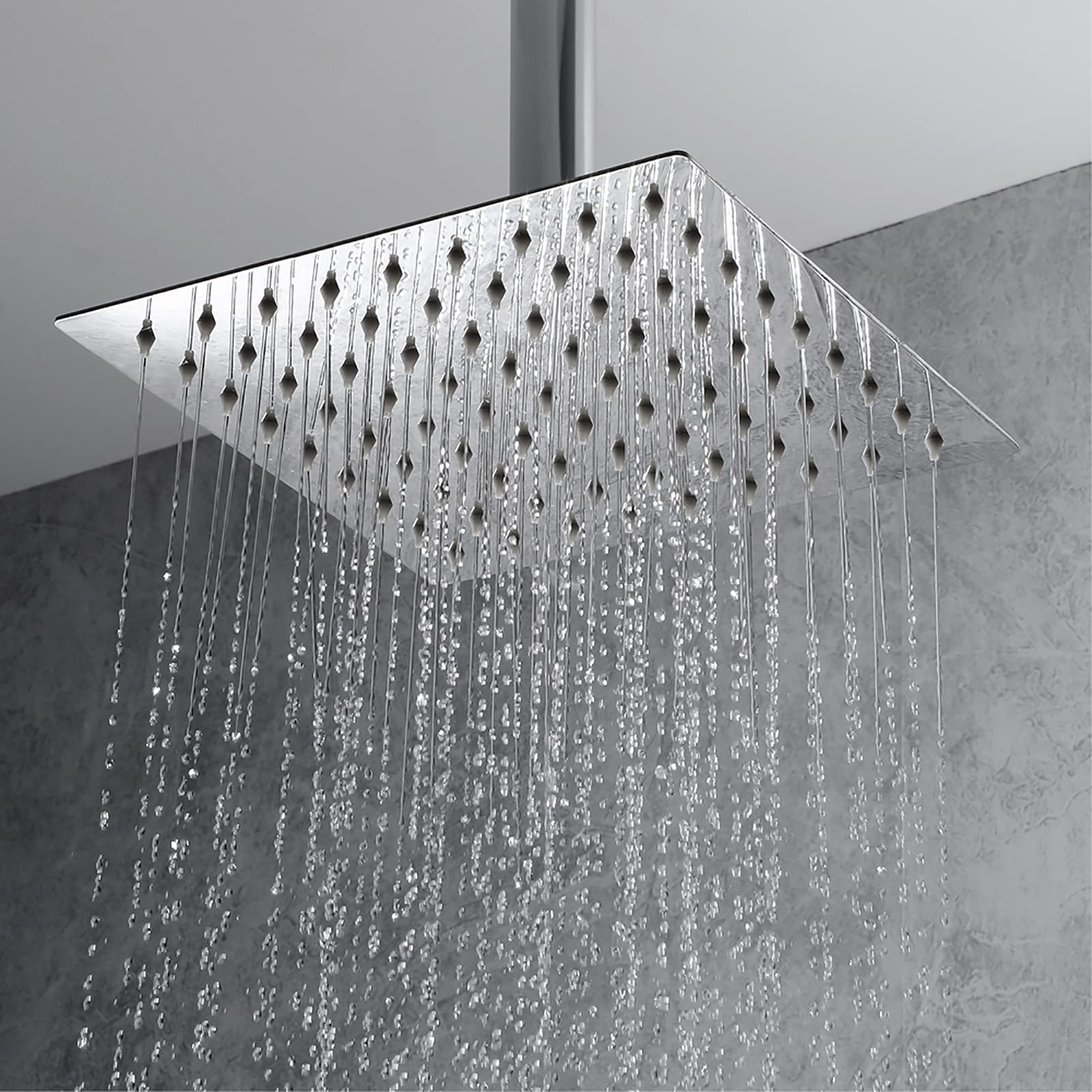 Sistema de Ducha de Lluvia de 8 Pulgadas, Grifo Cromado con caño para bañera, Ducha de Techo, Mezclador de Lluvia de latón con Cabezal de Ducha, Ducha de Mano, rociador de bid(Square)