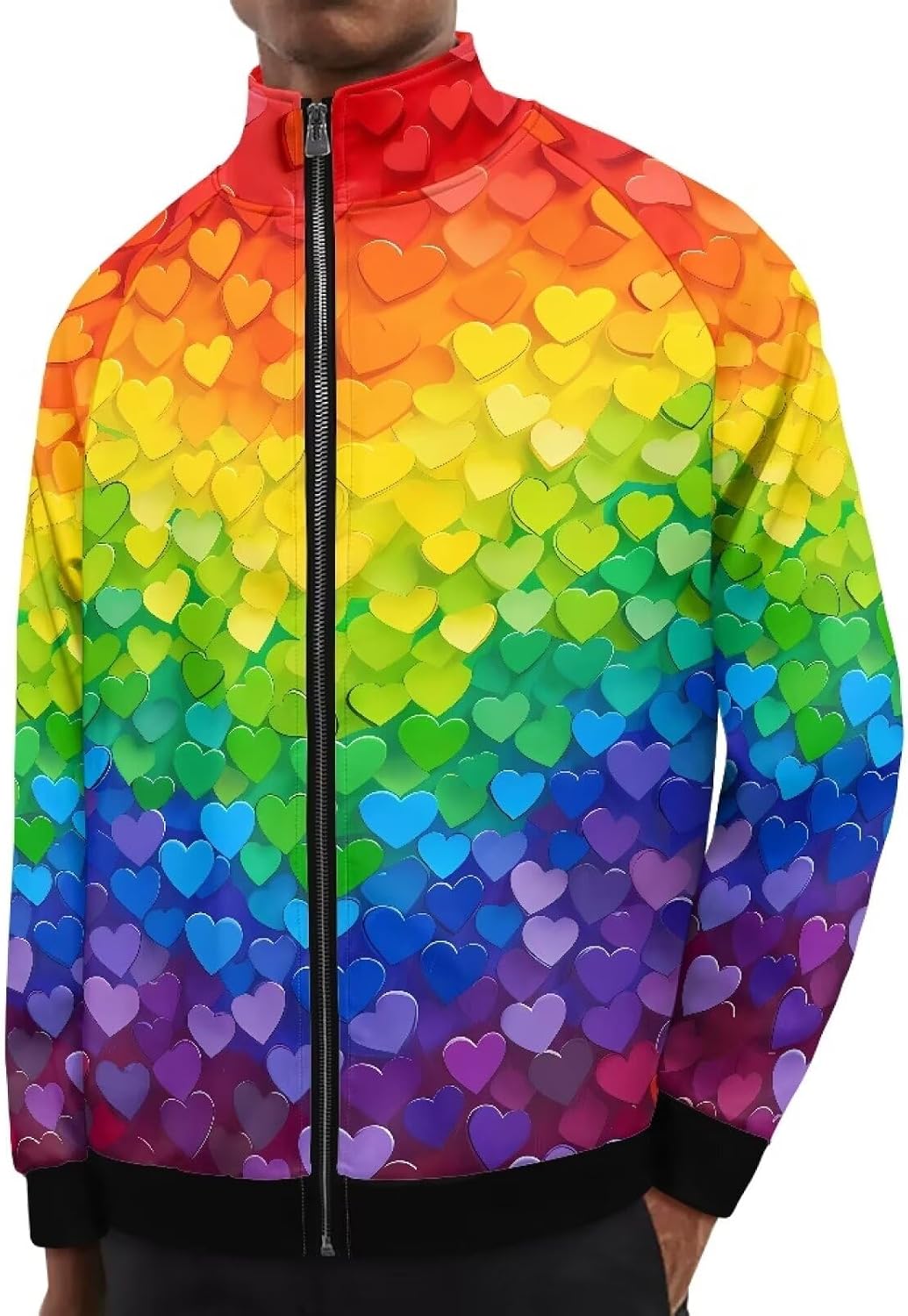 POLERO Mens Zip Up Jacket Long Sleeve Track Tops Casual Sweatshirt Lightweight Coat