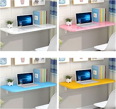 Folding Wall-Mounted Drop-Leaf Table Wall Mounted Table Wall Mounted Folding Table Wall Mount Table Kitchen & Dining Table Desk Computer Desk Trestle Desk 40x30cm/16x12in Blue