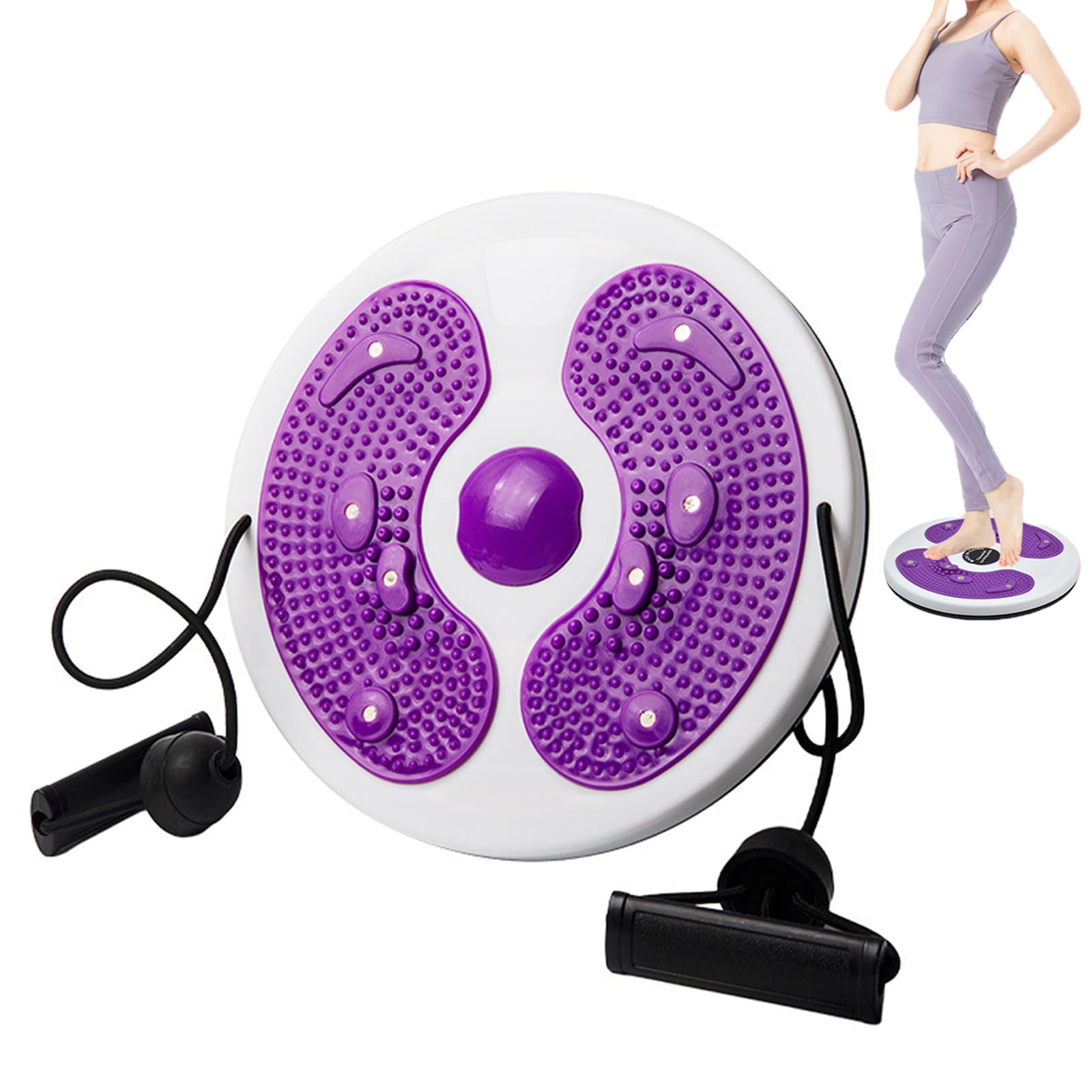 AHDXKUE Waist Whisper Waist Twisting Disc, Waist Whispers with Resistance Bands and Foot Massage, Waist Twister with Weight Loss and Toning Workout for Slimming Waist Arms Hips