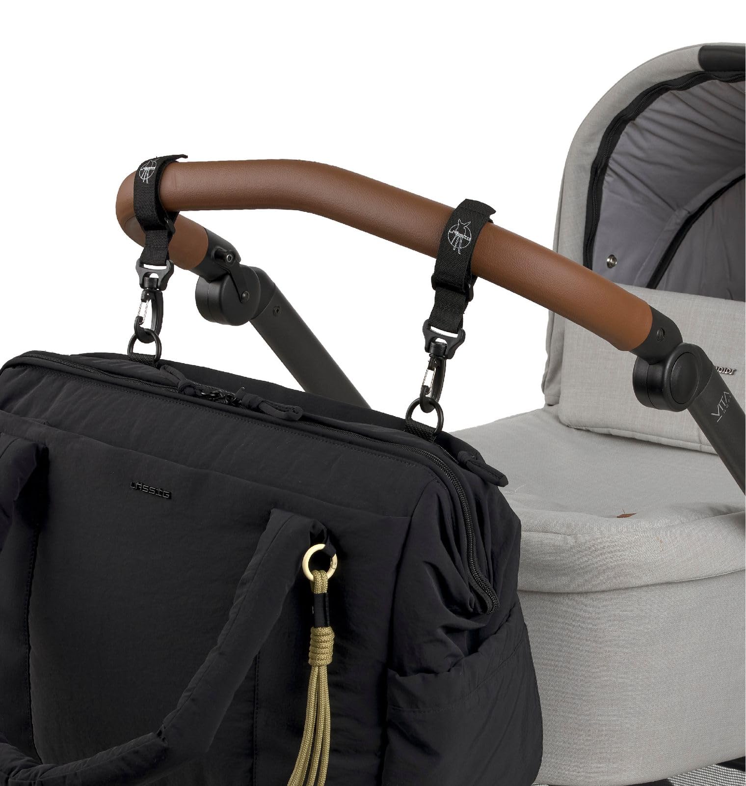 LÄSSIG Wickeltasche Schultertasche mit Laptopfach Yula Weekender Black schwarz