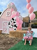 Vista 3 de Globos con números con estampado de vaca, globos de 40 pulgadas del número 0-9 (cero-nueve), globo de vaca para suministros de fiesta de cumpleaños