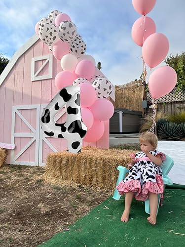 Miniatura 3 de Globos con números con estampado de vaca, globos de 40 pulgadas del número 0-9 (cero-nueve), globo de vaca para suministros de fiesta de cumpleaños