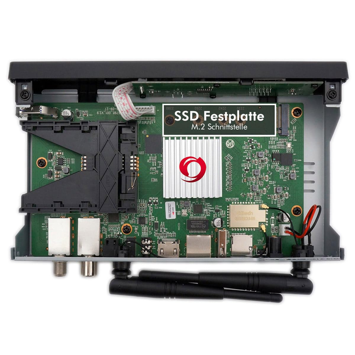 Octagon SF8008 4K Supreme Combo + 256GB Festplatte INTERN + NONIC HDMI Kabel, Sat- Kabel- & DVB-T2 Receiver, E2 Linux & Define OS, mit Aufnahmefunktion, M.2 M Key, Gigabit LAN, Sat to IP, WiFi