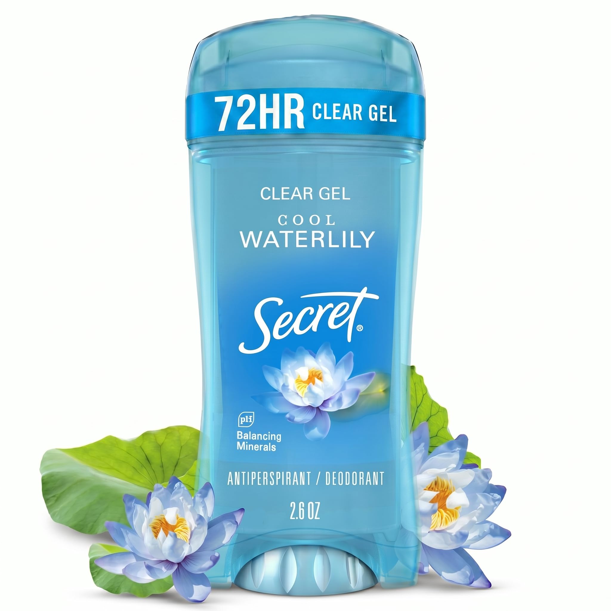 Secret Fresh Antiperspirant and Deodorant Clear Gel, Cool Waterlily, 2.6 Oz., 0.17 Pound-image-2