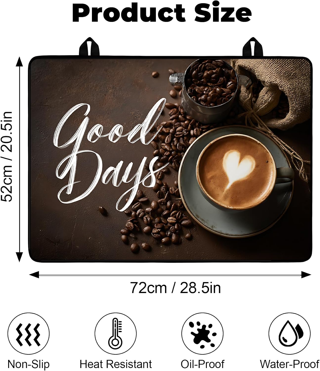Heat-Resistant Stove Top Cover with Anti-Slip Rubber Coating –Electric Stove Protector, Scratch-Resistant, Expands Counter Space (Latte, 28.5"L x 20.5"W)