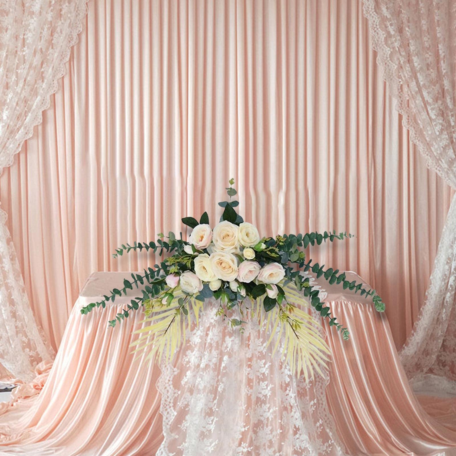 Kunstblumen Rückwand Dekoration Hängende Blütenarrangements Requisiten Handgefertigt Aus Seidenmaterial für Hochzeiten Feiern Fotohintergru, GELB
