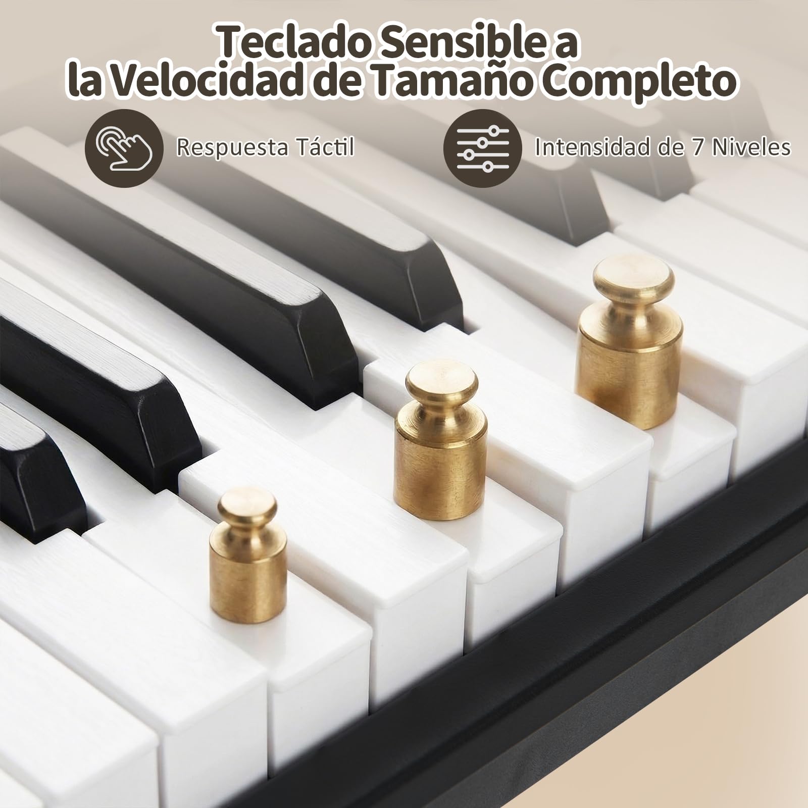 COSTWAY Teclado de Piano Digital de 61 Teclas para Principiantes, Teclado Eléctrico con Soporte Ajustable y Banqueta, 128 Ritmos y 128 Tonos, 80 Demos, Instrumento Musical para Niños y Adultos