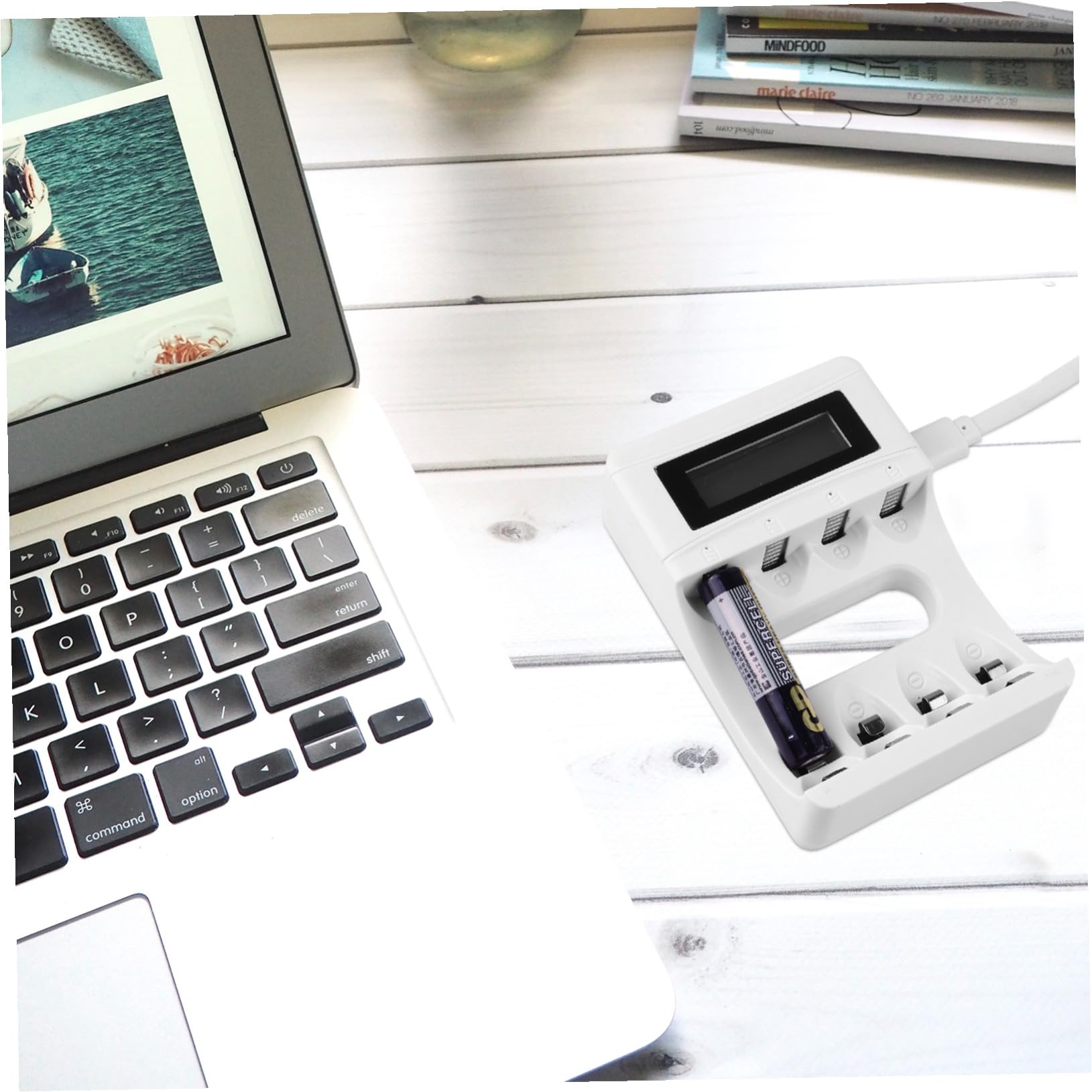 HOMSFOU 2piezas Cargador Recargable De Baterías Pantalla LCD De Slots para Equipos Electrónicos Cargador USB Seguro