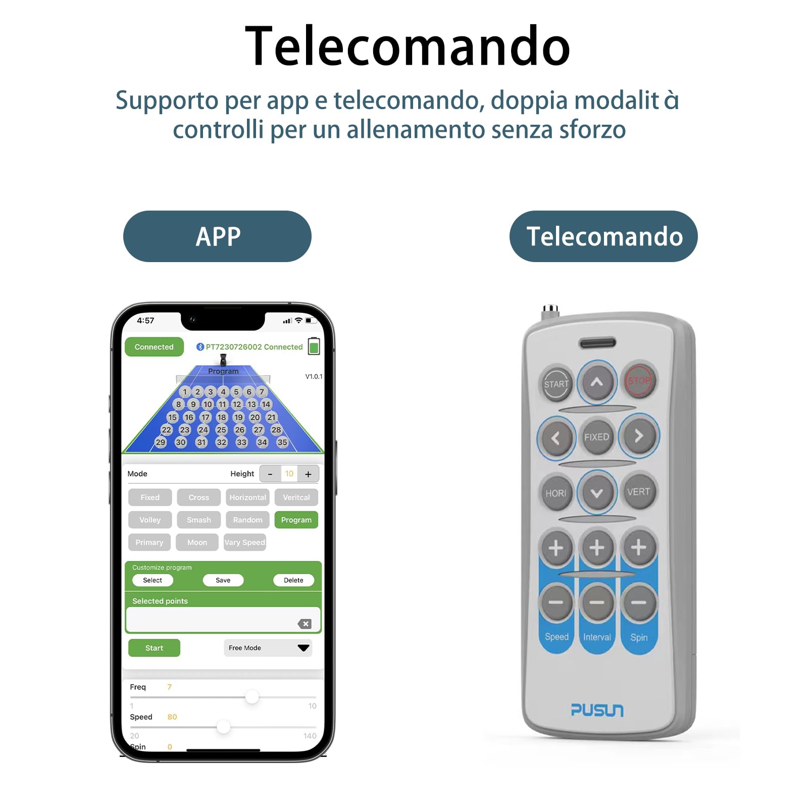 Generico PT-9001Pro Macchina Lanciapalle Tennis - App Control, 35 Punti Programmabili, Batteria 7-10h, 150 Palline, 20-140km/h, Allenatore Tennis Automatico Professionale