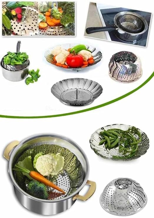 Busstier Steamer Apparatus, Metal Steamer, Foldable Steamer