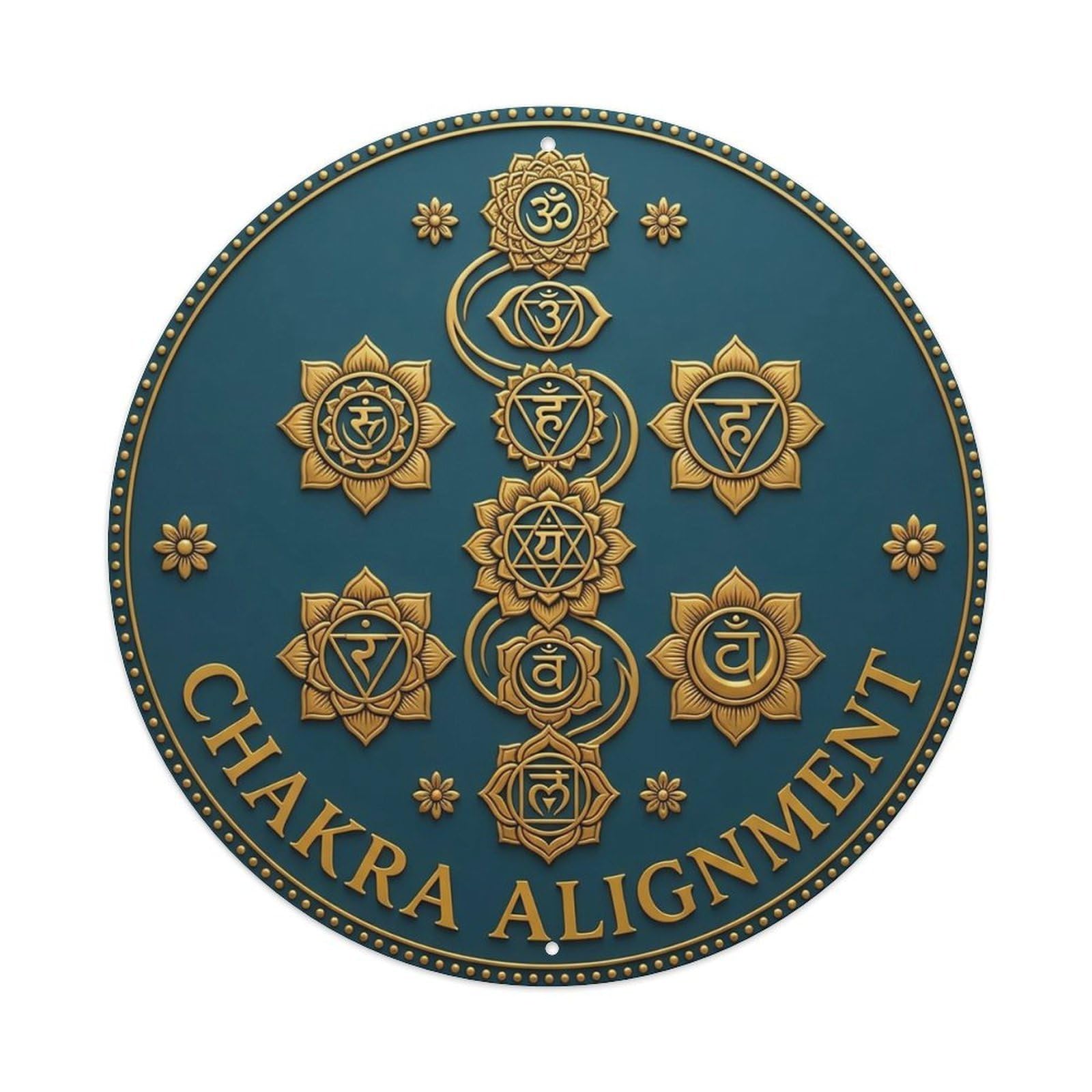 Vintage Chakra Alignment Flower Zen Yoga Metal Tin Sign
