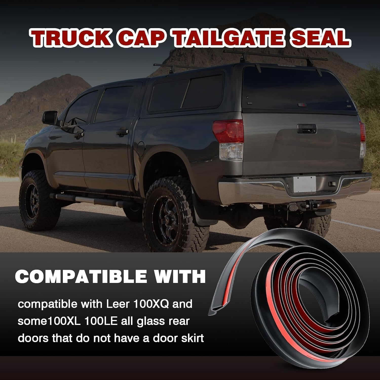82792 leer Truck Cap Rear Window Seal Compatible with Leer Truck Cap 100XQ and some100XL 100LE All Glass Rear Door Bottom Seal - 65"