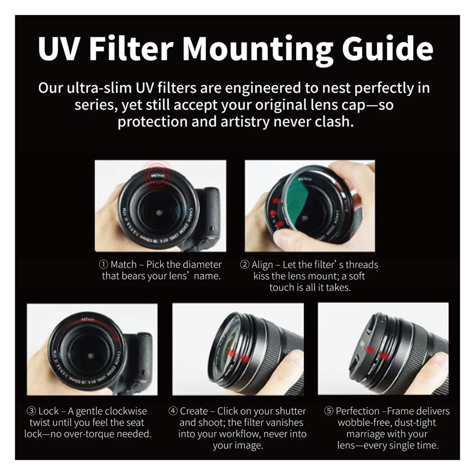 Filtro Obiettivo HD 49mm 52mm 55mm 58mm 62mm 67mm 72mm 77mm 82mm, Compatibile Con Cannon, Compatibile Con Nikon, Compatibile Con Sony, Filtro Obiettivo Fotocamera(82mm)