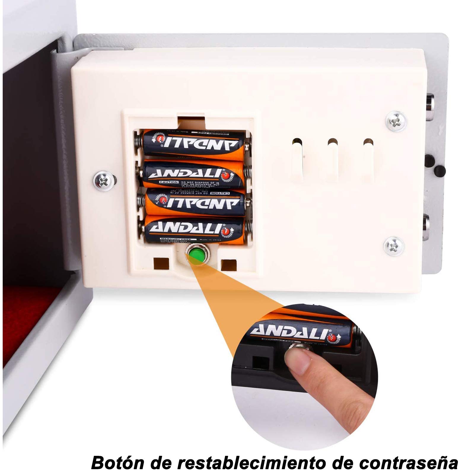 Meykey Caja Fuerte Electrónica Digital Empotrable Plateado