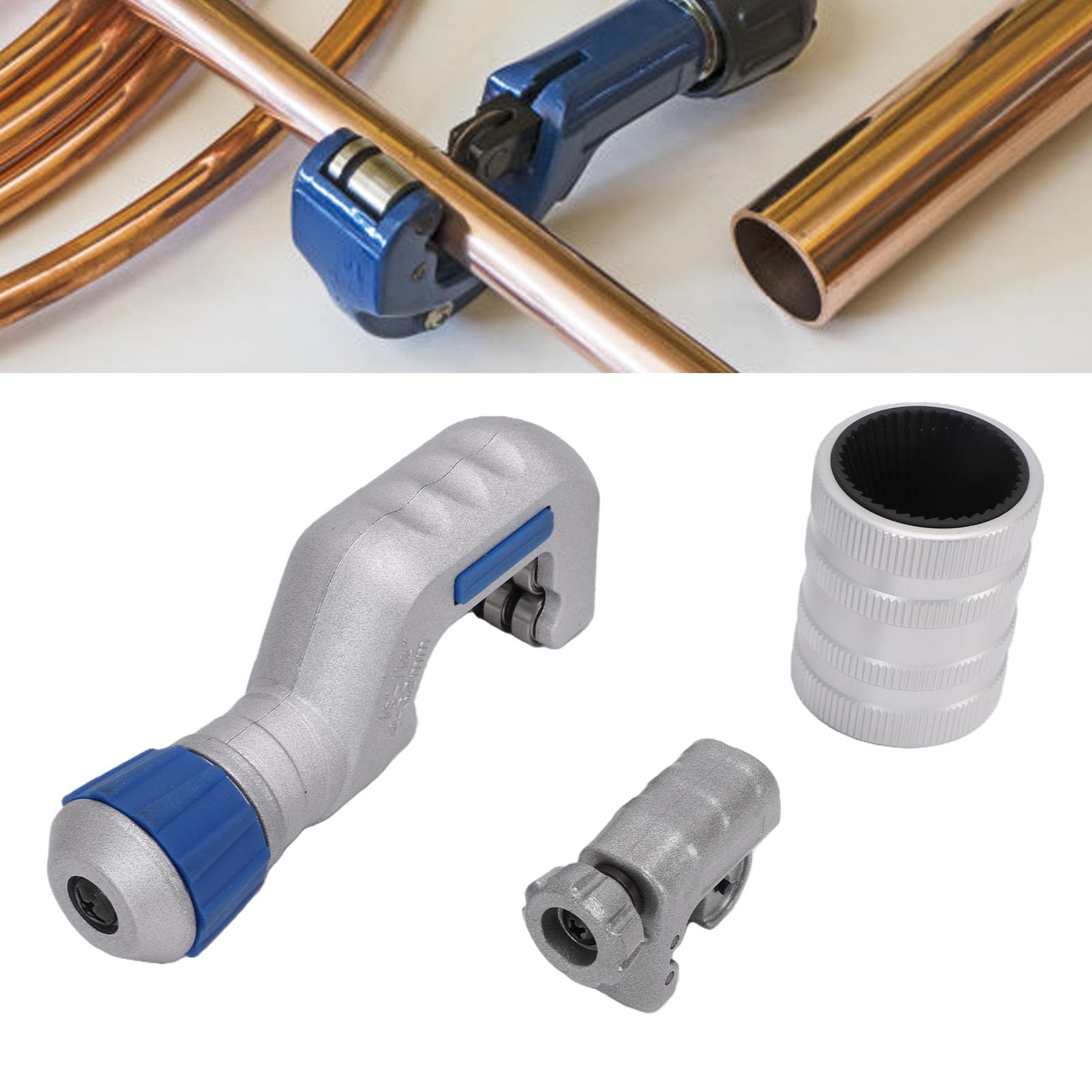 Zestaw Obcinaków do Rur, Obcinak Rur Miedzianych i Aluminiowych z Tarczami Tnącymi o Wysokiej Twardości, Ergonomiczny Kształt do Instalacji Hydraulicznych, Konserwacji K