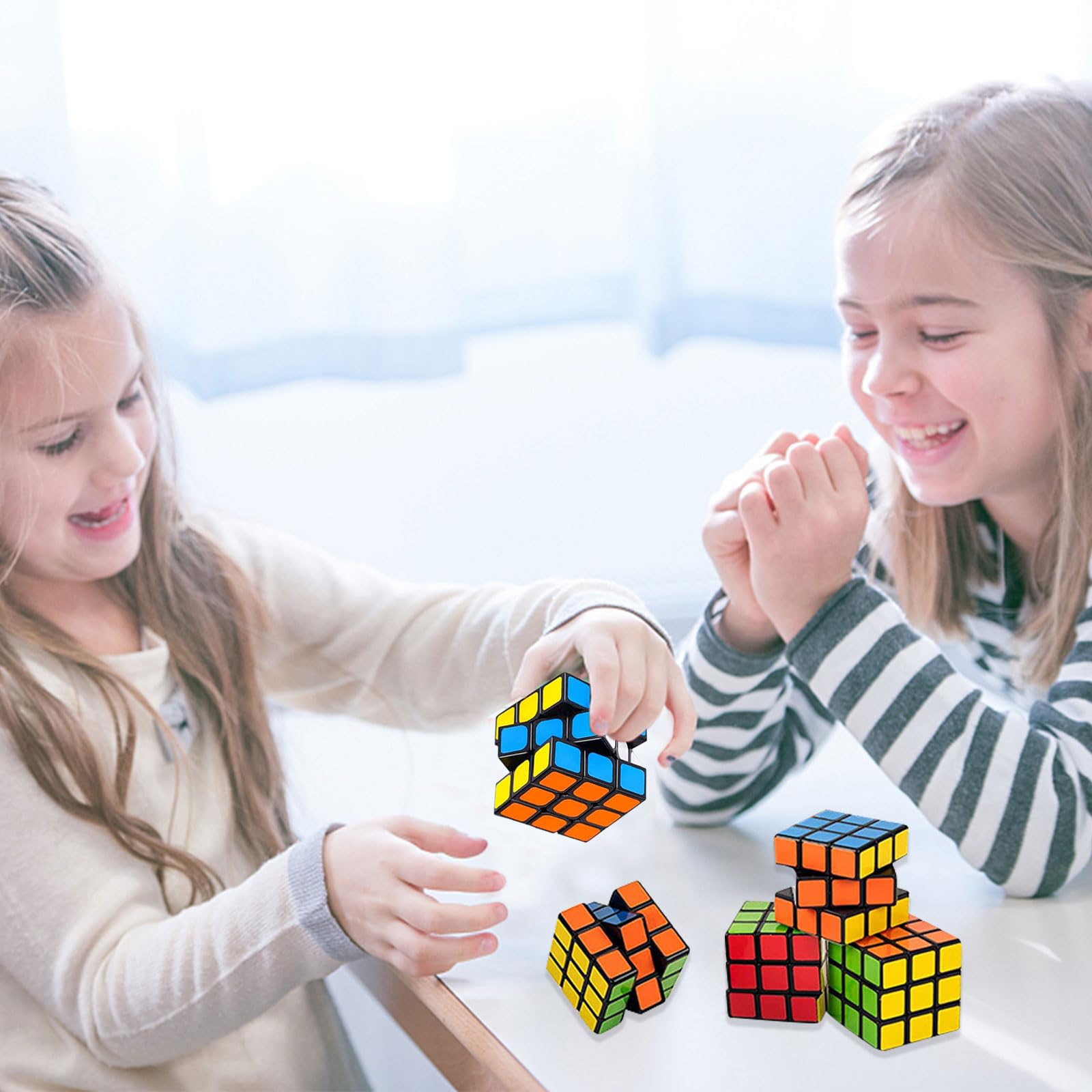 Lot De 12 Mini Cubes Rubiks 3x3 - 3 Cm - Voyage - Entraînement Cérébral