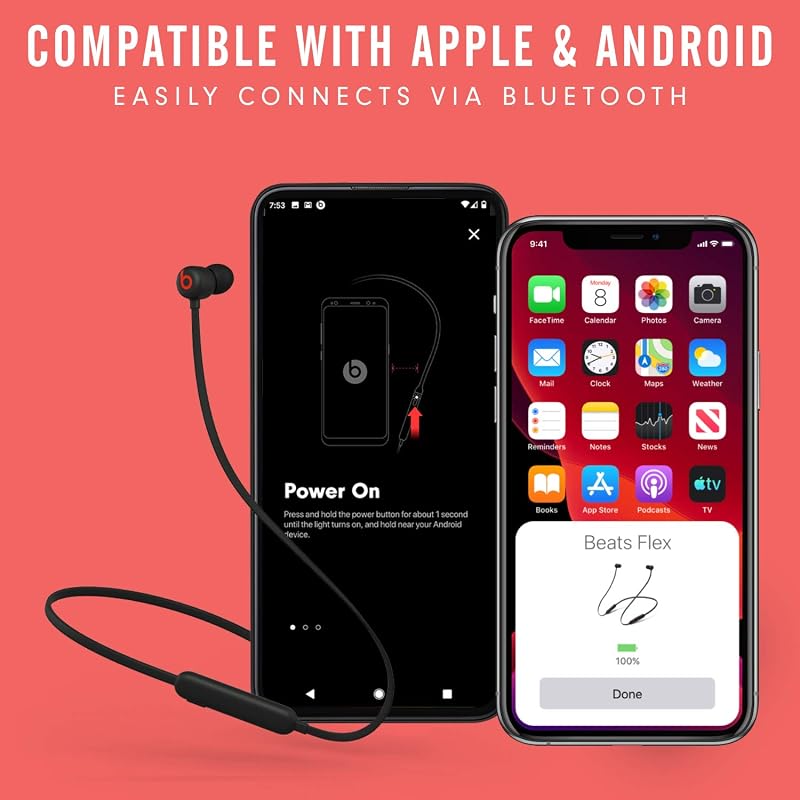 Beats Flex Wireless Earbuds - Apple W1 Headphone Chip, Magnetic Earphones, Class 1 Bluetooth, 12 Hours of Listening Time, Built-in Microphone - Black image 3