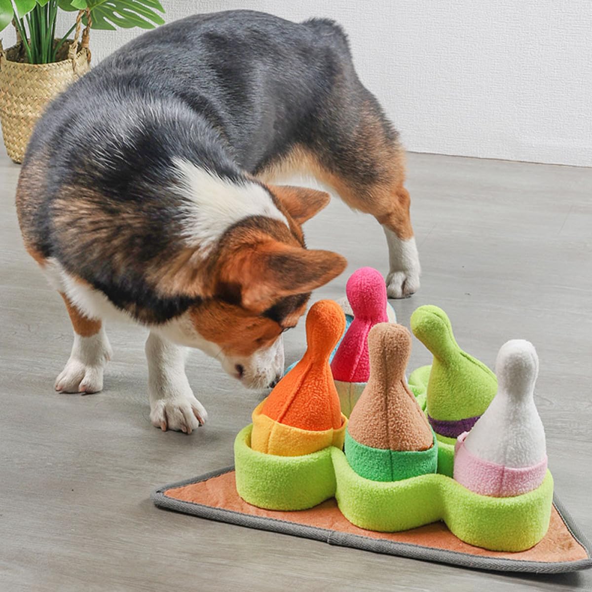 YARNOW Bowlingförmiges Leckerli Spielzeug aus Polar Fleece für Welpen Tragbares Haushalts Schnüffelspielzeug zur Fütterungsunterstützung