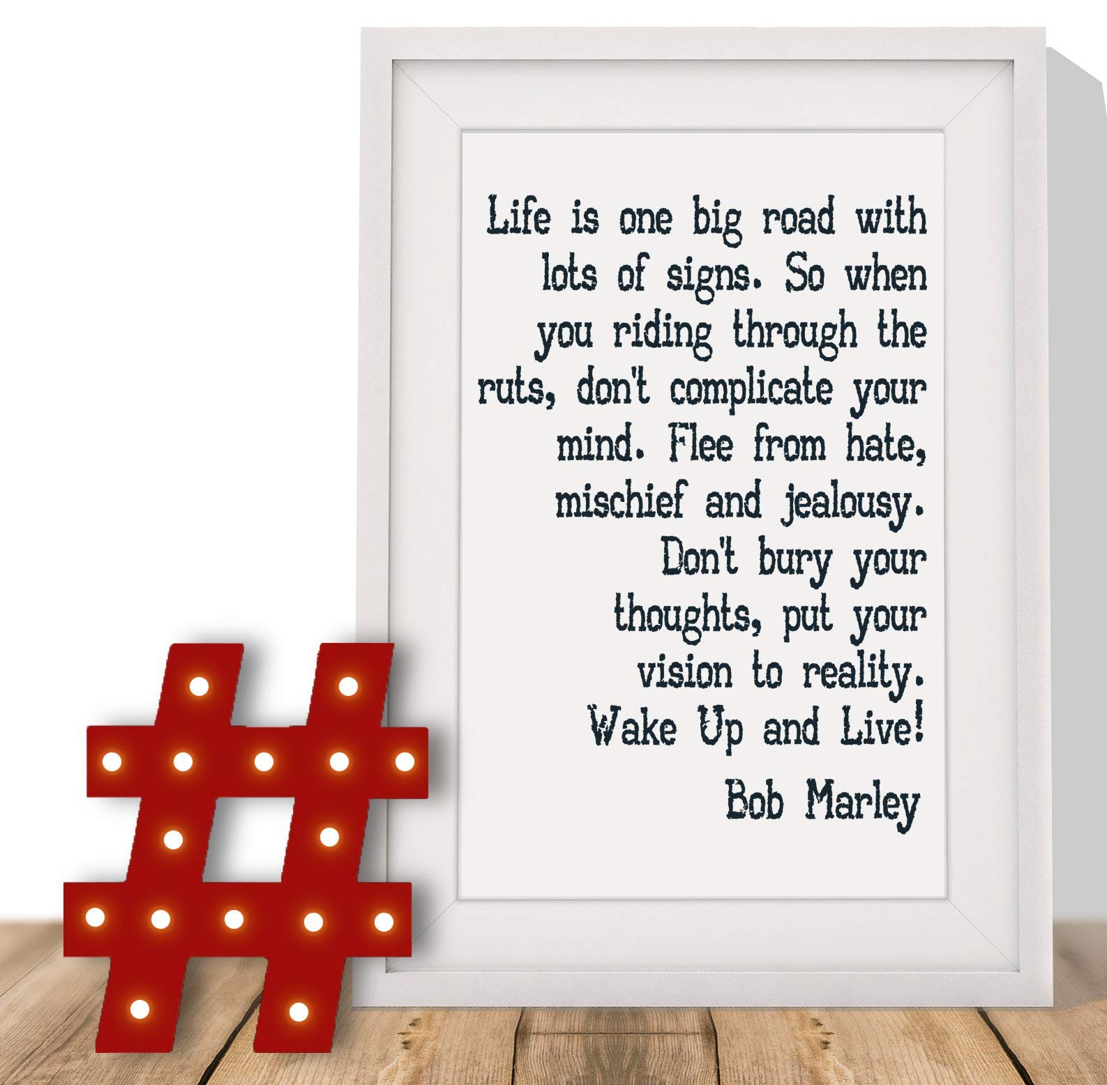 Poster Bob Marley, Affiche Murale Citation 'La Richesse Est La Vie éternelle', Déco Inspirante, BlissfullyMellow