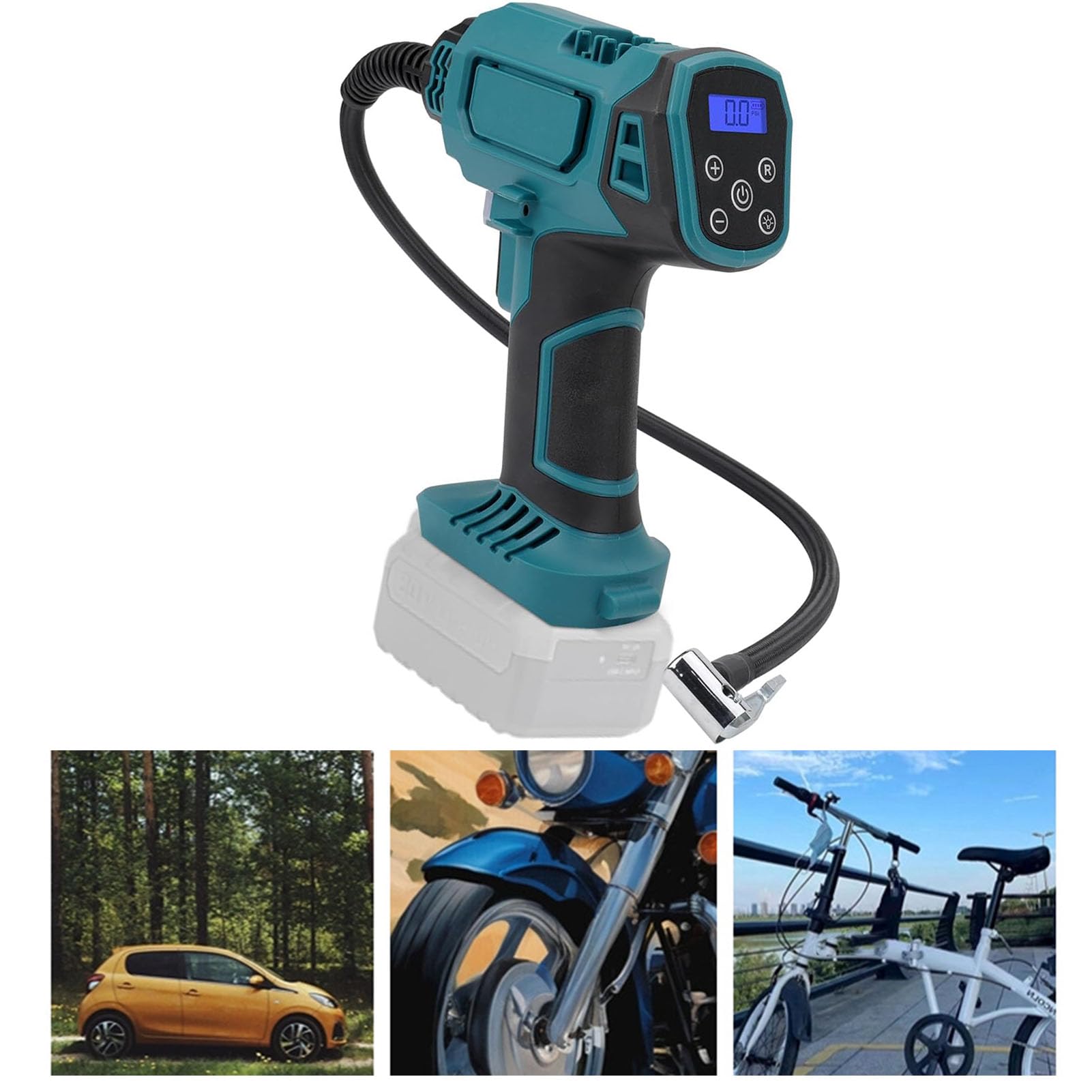 Generic Wielofunkcyjna Pompka Samochodowa 120PSI Odporna na Zużycie Bezprzewodowa Pompka do Opon dla BL1820 BL1830 BL1840 BL1850 BL1860 dla SUV-ów Rowery Pontony