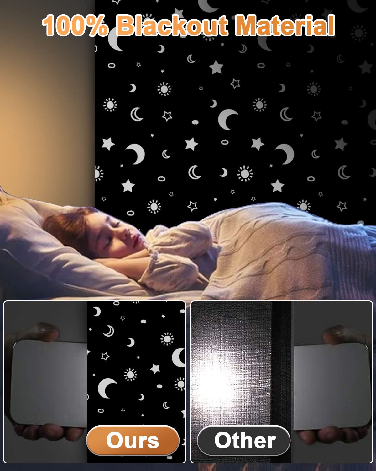 tuare Portable Blackout Blind with Suction Cups, Adjustable Temporary Blackout Blinds - Image 2