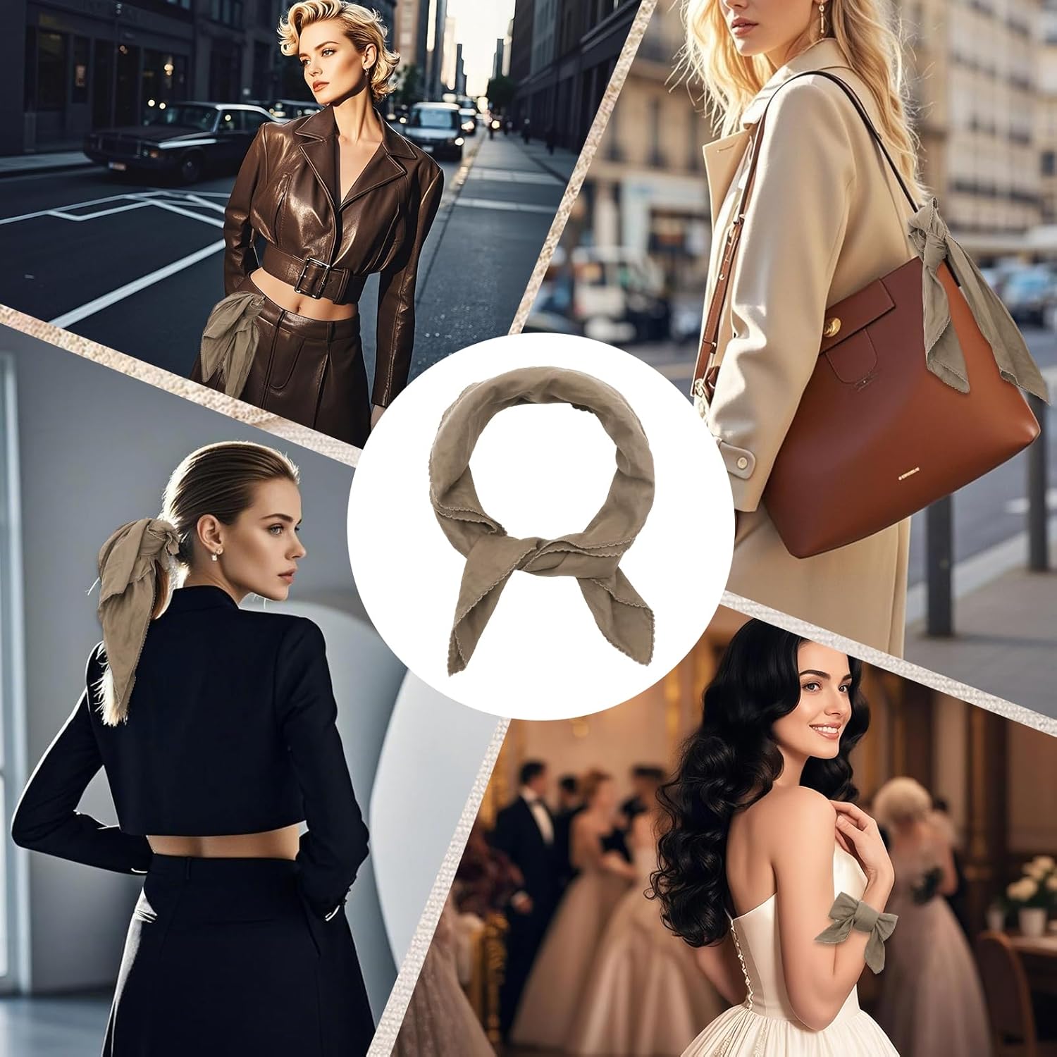 27" Cotton Large Bandana for Women, Ladies Solid Color Neck Scarf Women's Square Scarves for Beach Dating Leisure - Image 4