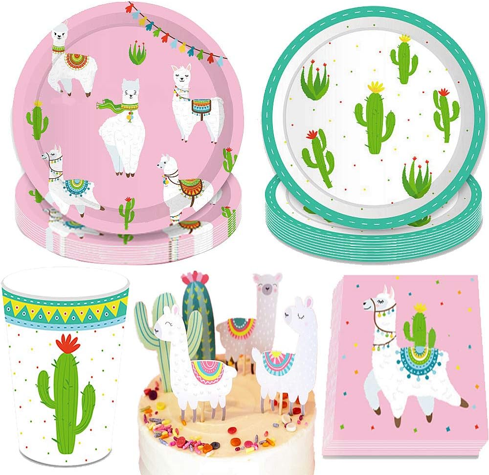 49 PCS Cactus Party Plates