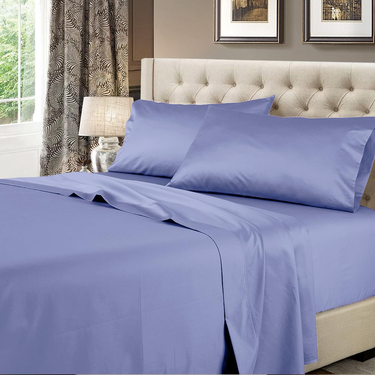 Royal Hotel Bedding Set di lenzuola per letto matrimoniale extra lungo, 600 fili, 100% cotone, rasatello tinta unita, 3 pezzi, con tasca profonda