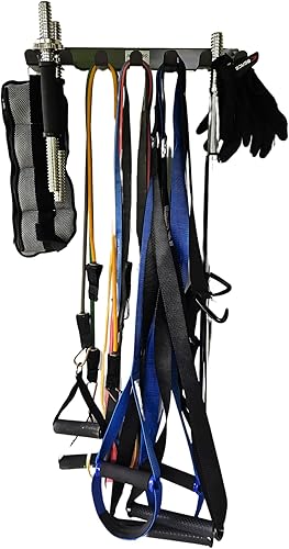 Miniatura 4 de Anchor Gym Estante de almacenamiento para bandas de resistencia, organizador de gimnasio para cuerdas, correas y mancuernas pequeñas, (L-17