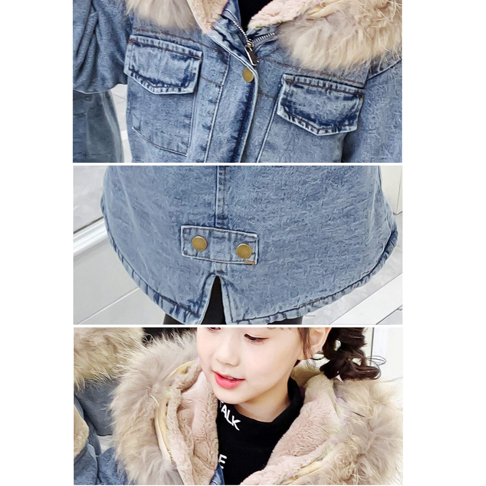 Kinder Jacke Jeansjacke Pelzkragen Kapuzenjacke Winter Jacke Baby Mädchen Jungen Sweatshirts Mäntel Mit Reißverschluss Denim Tops Warme Mantel
