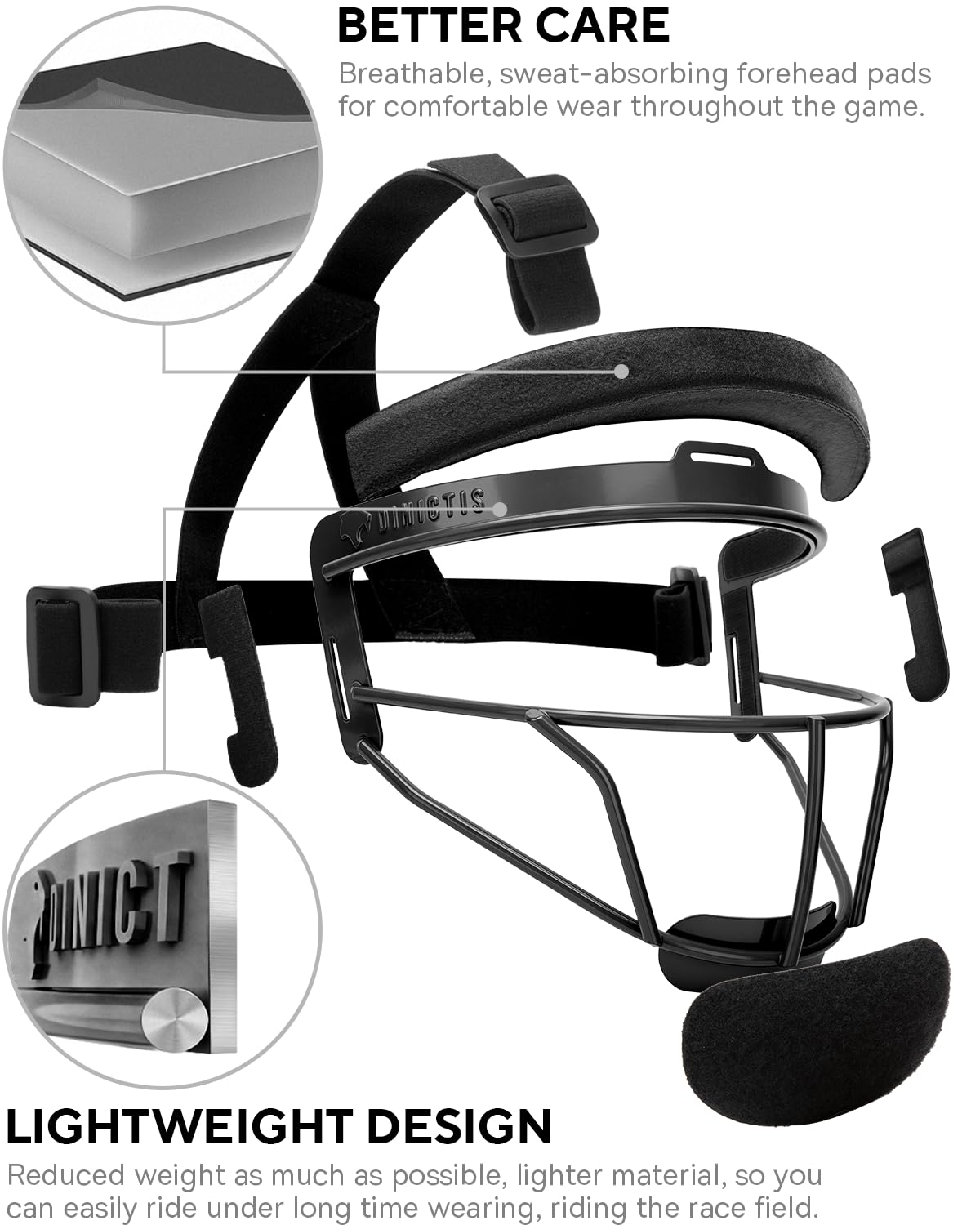 Dinictis Steel Softball Face Mask - Máscara de protección Facial