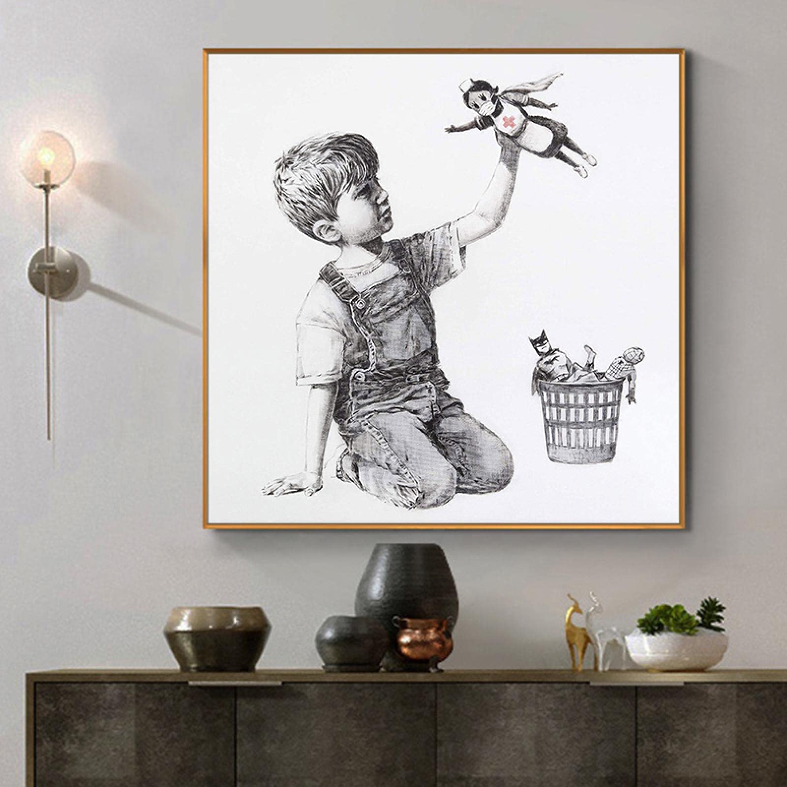 Amazon.co.jp: ゲームチェンジャーバンクシーアートキャンバス絵画看護