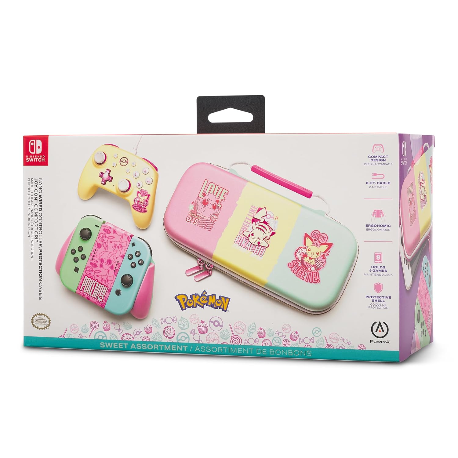 PowerA Nano Wired Controller with Comfort Grip - Pokemon: Sweet Assortment, Protection Case for Nintendo Switch