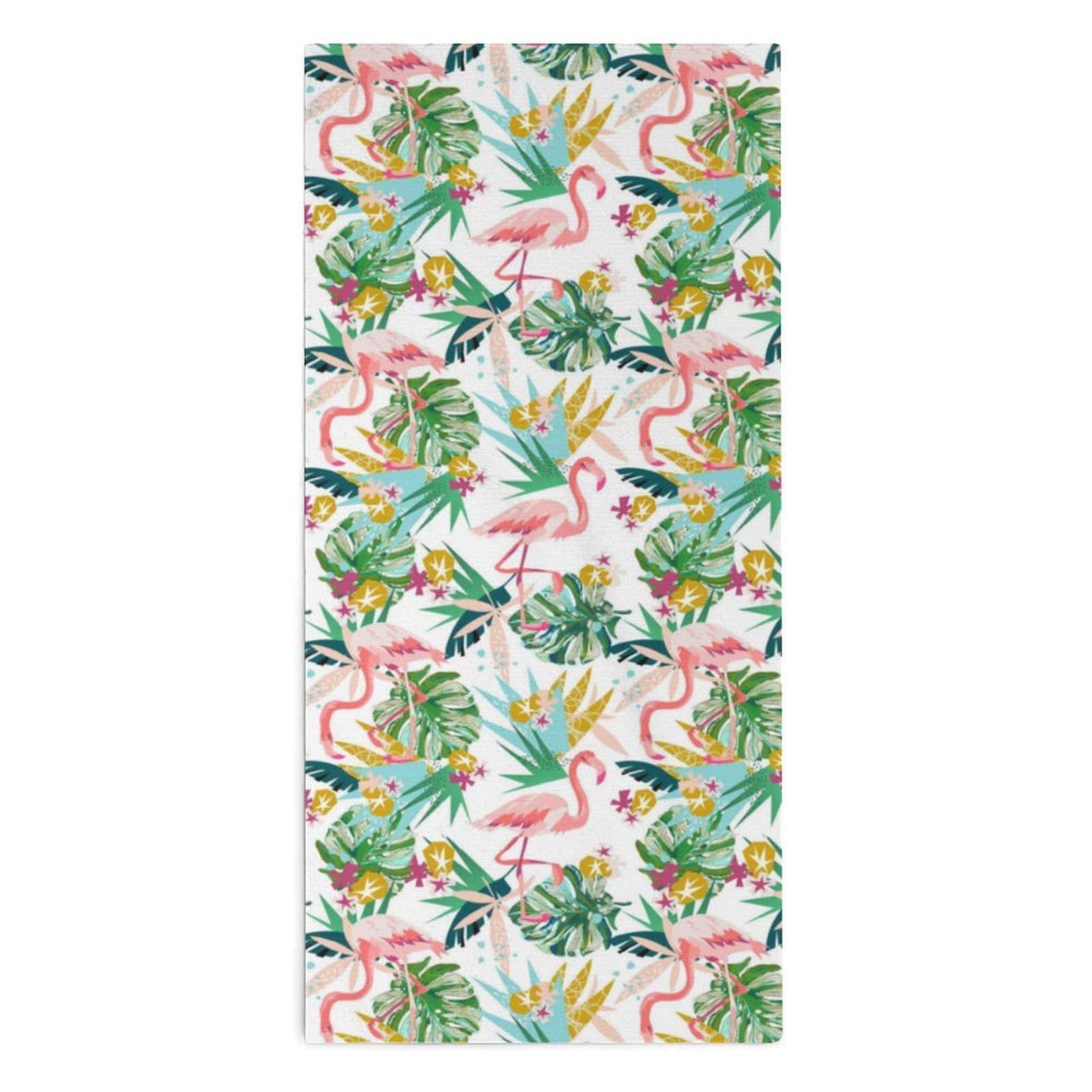 NCLQVJXZKHW Tropical Pink Flamingo Hand Towels Soft Face Towel Gym Bathroom Travel Hotel 13"x28"