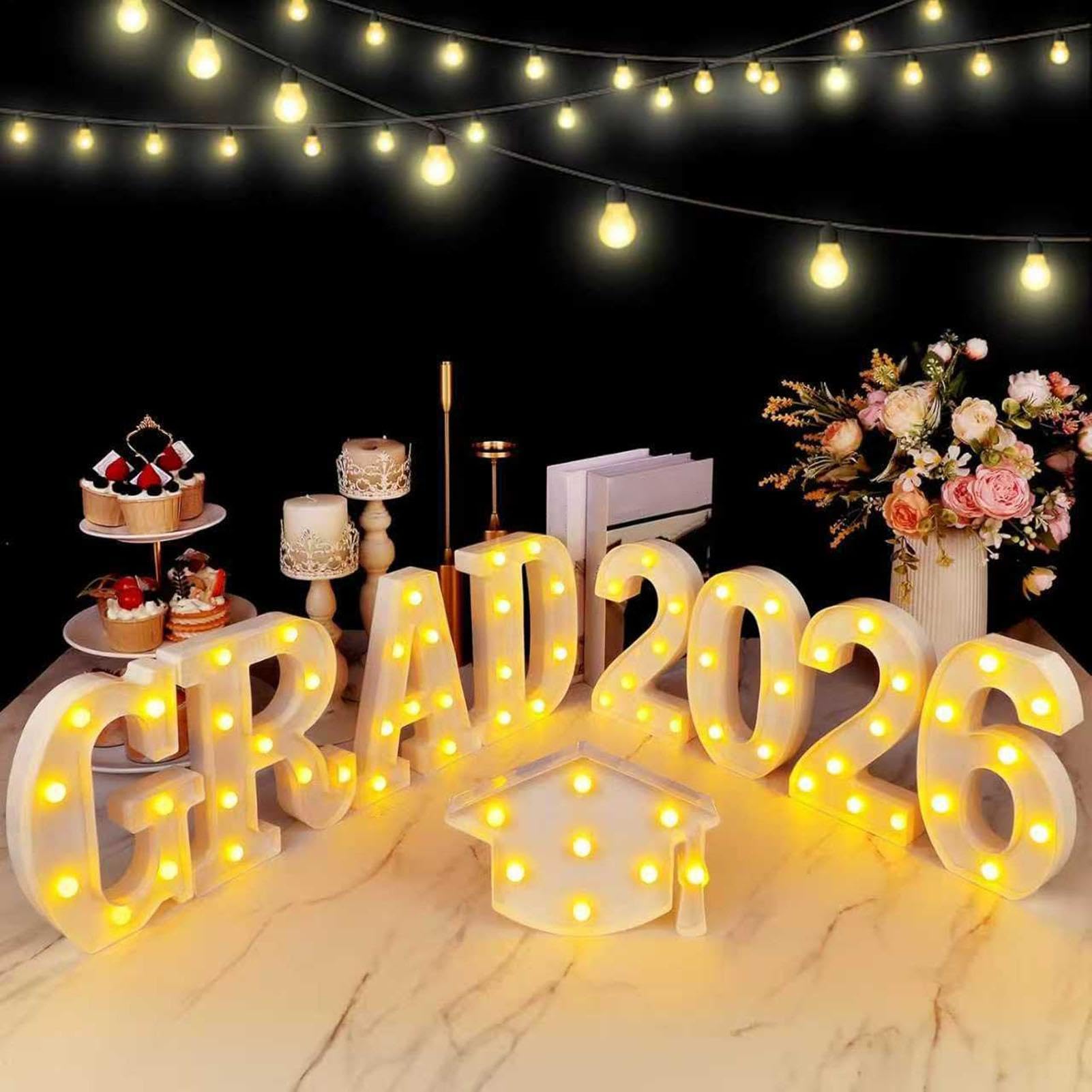 Decorazioni Festa di Laurea Insegna luminosa a batteria | Decorazioni per festa di maturità con LED Asilo, scuola materna, università, camera da , interni, esterni, giardino, cortile