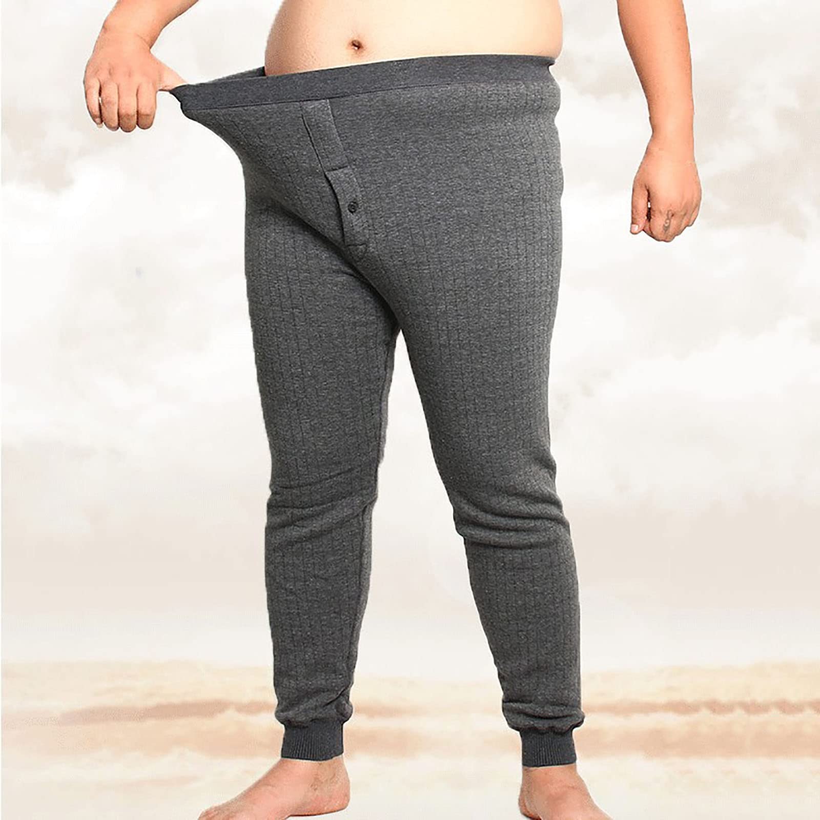 G&F Pantalones Térmicos para Hombre Calzoncillos Largos Pantalones Bottoms Ropa Interior Cálida Invierno Pantalones Esquí para Acampar (Color : Dark Gray, Size : 4XL)