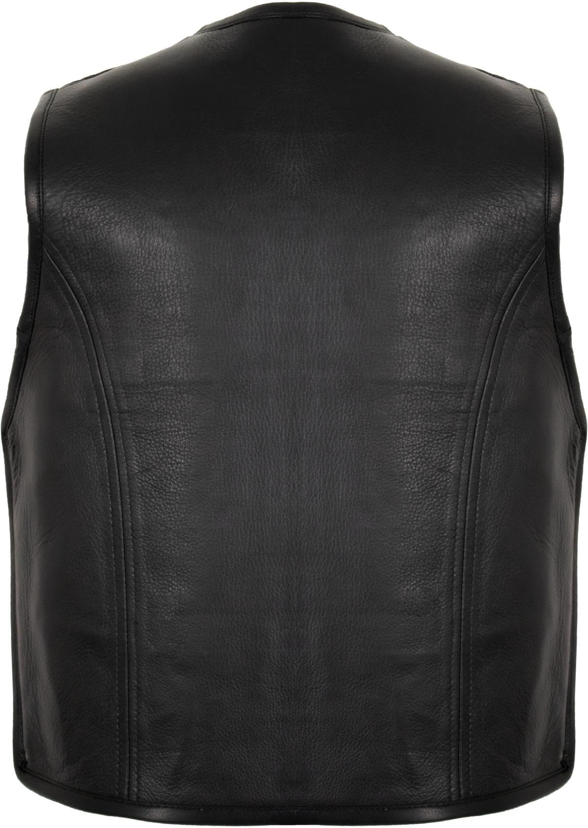MDM Gilet da uomo in vera pelle, interno ed esterno in vera pelle Nero M