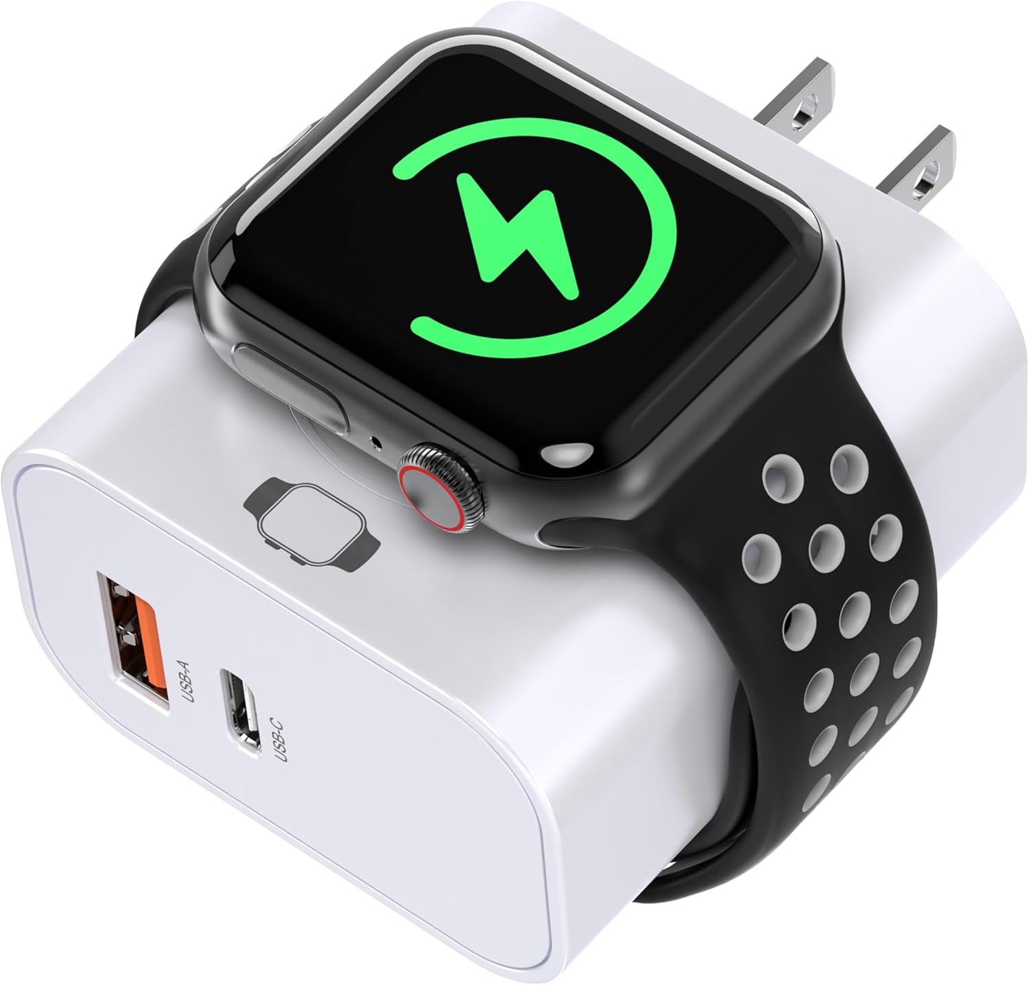 TT&C Apple Watch Charger, Wireless Magnetic Charger, Dual Port Wall Charger USB C + A Charging Block Adapter Plug, for iWatch Ultra/SE/11/10/9/8/7/6/5/4/3/, iPhone 17/16/15/14/13/12/11, Android Phones