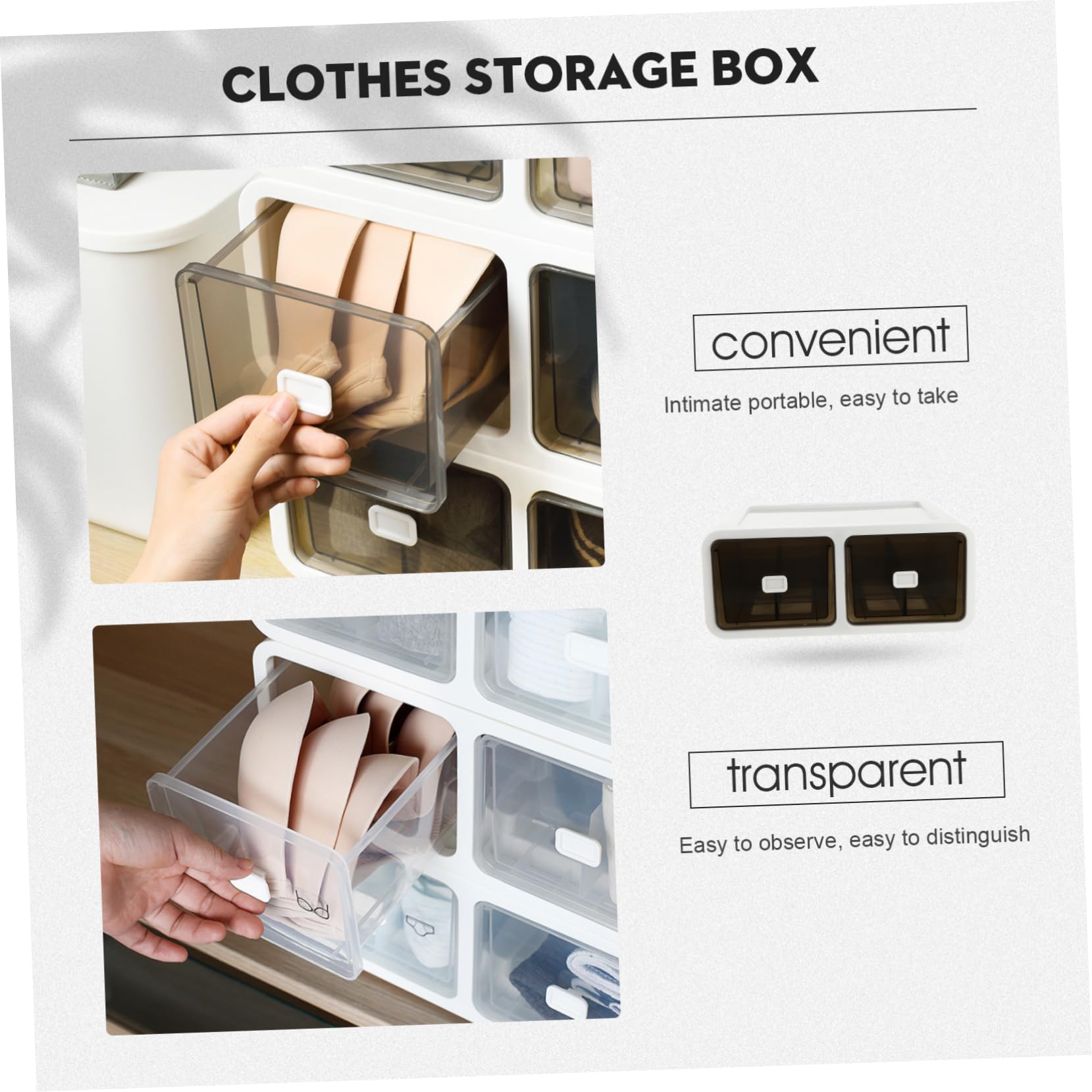 Holibanna 1pezzi Scatola Organizer Per Biancheria Intima e Calze Con Scomparti Design Impilabile e Resistente Per Casa Contenitore Versatile Per Calzini Cravatte e Piccoli Oggetti