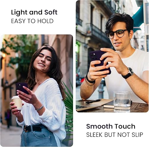 Miniatura 569 de FireNova Funda para iPhone 14 Pro, funda de silicona mejorada [protección de cámara] con [2 protectores de pantalla], forro interior de microfibra