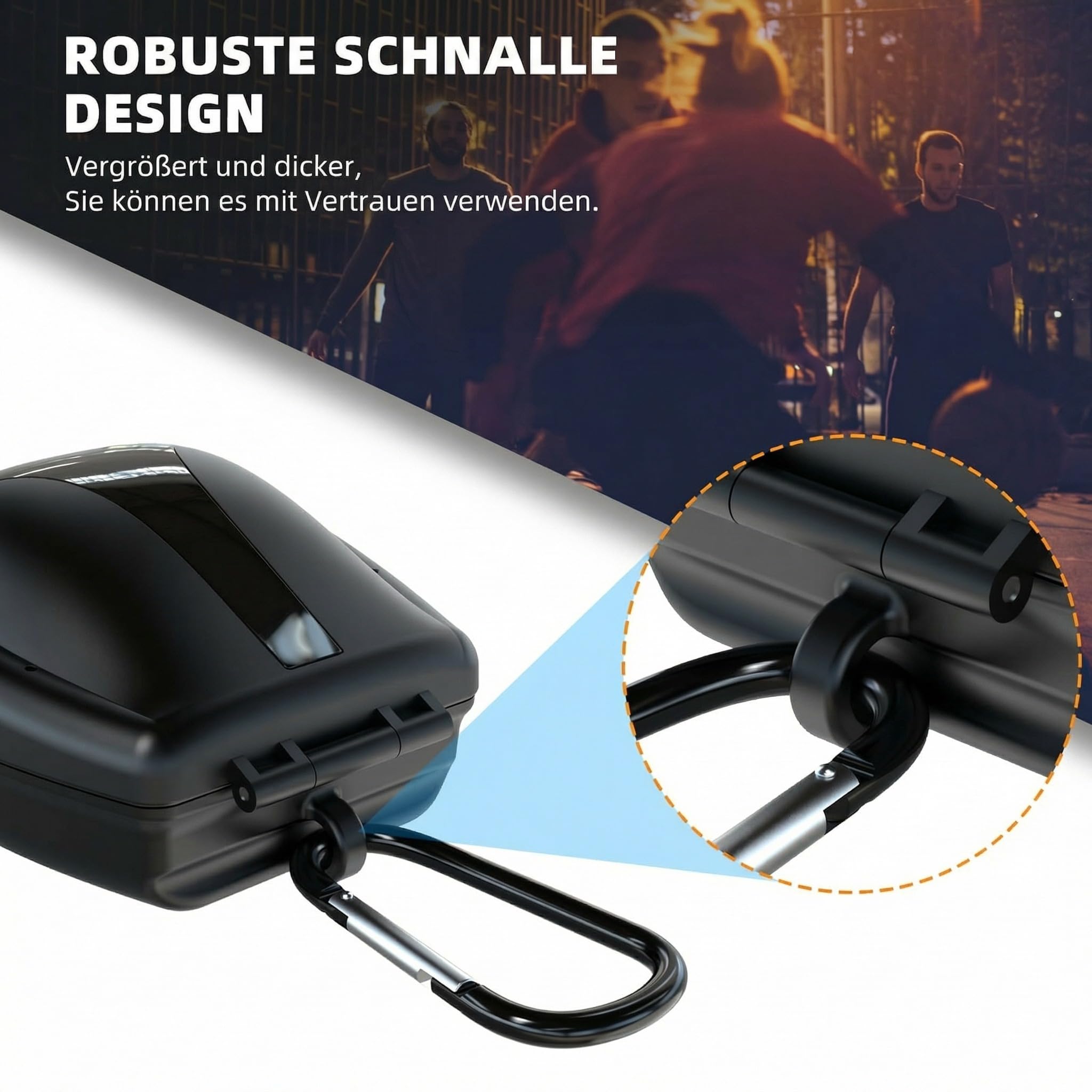ARGOMAX Étui de protection pour protège-dents de sport avec mousqueton, étui pour protège-dents de football, noir.