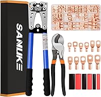 Vista 8 de Sanuke Herramienta de Crimpado de Terminal de Cable de Batería para AWG 8 6 4 2 1/0, Alicates de Crimpado de Terminal de Alambre de Cobre