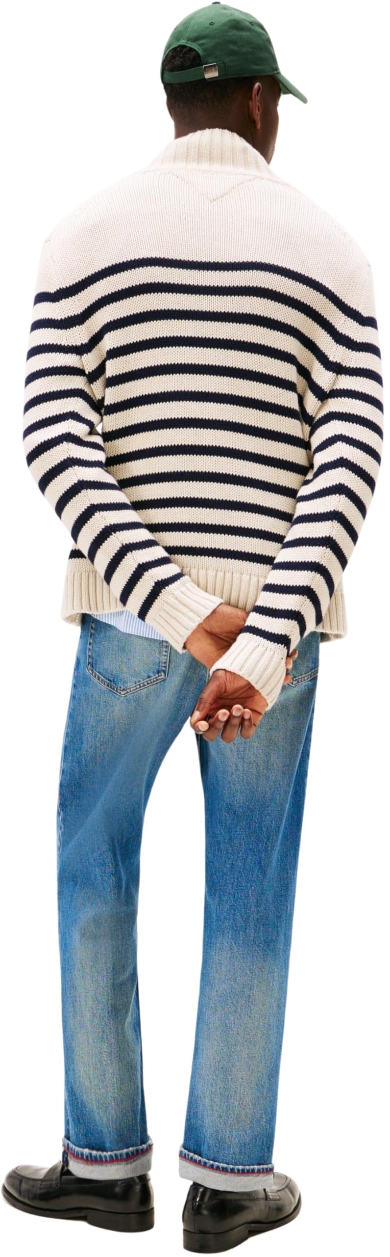 Tommy Hilfiger Breton Cotton Stripe Mock Neck Mw0mw41320 Suéter pulóver Hombre (Pack de 1)