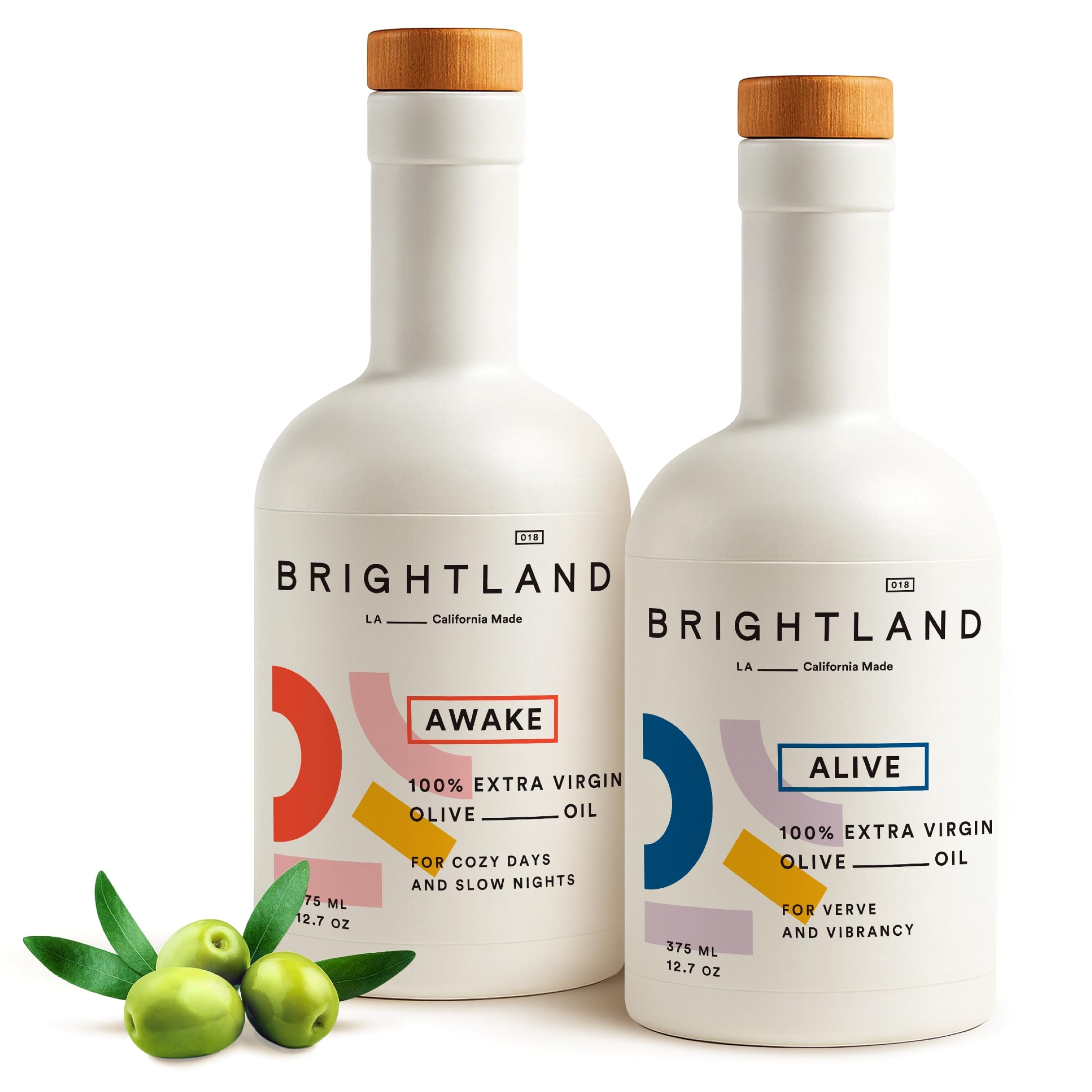 - Brightland California Olive Oil Extra Virgin, The Duo – First Cold-Pressed Olive Oil Made with Early-Harvest Olives – Polyphenol Rich & Artfully Crafted - 12.7fl oz Bottles (Pack of 2)