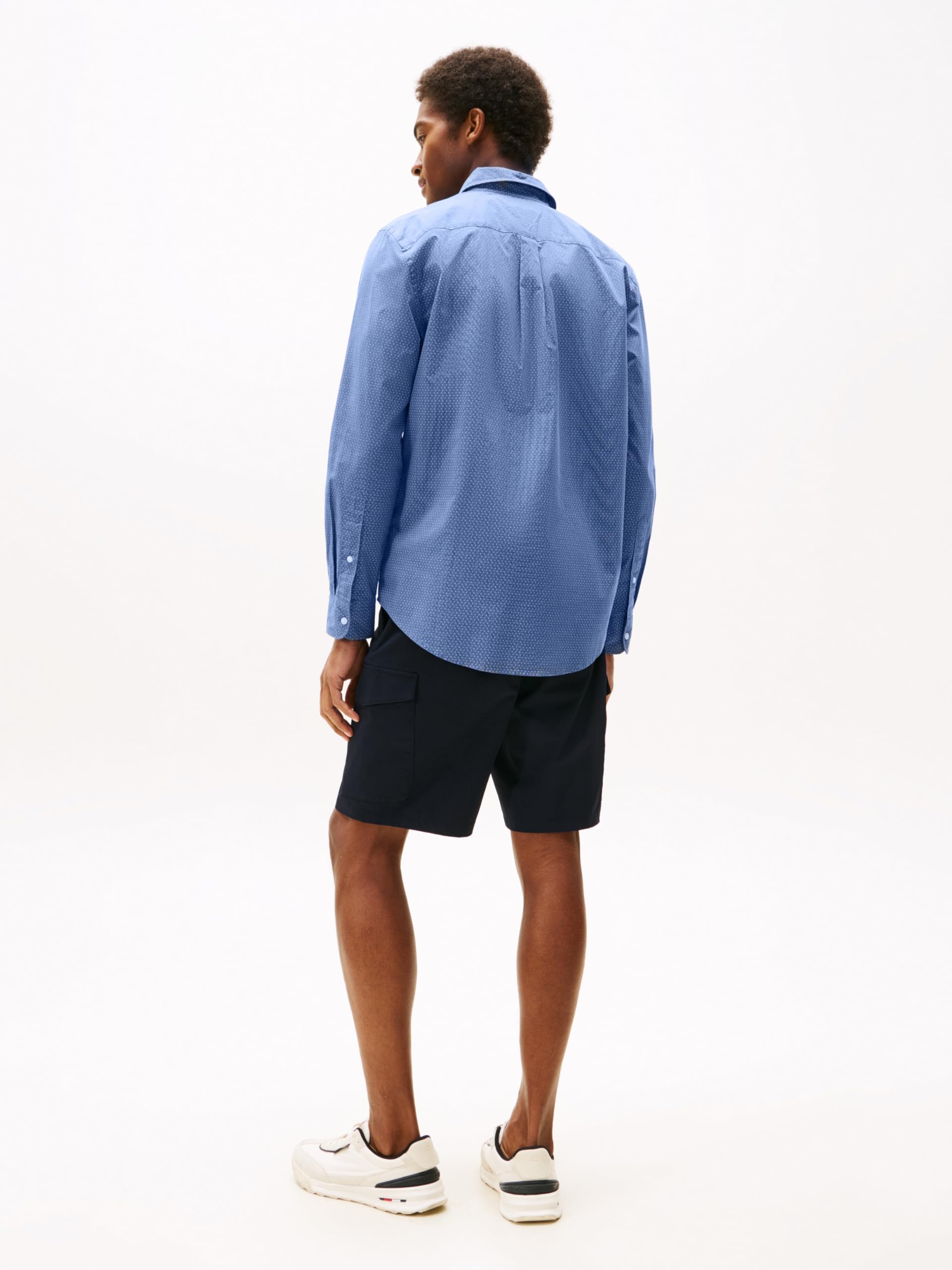 Tommy Hilfiger Herren Hemd Flex Poplin Mini Print Regular Fit
