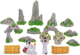 Abaodam 18 Piece Resin Rockery Ornament Mini Mountain Statue Set