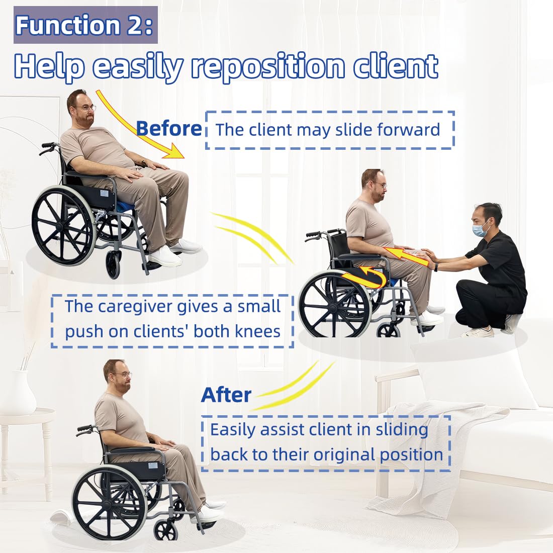 One Direction - Cuscino tubolare per sedile, prevenzione delle cadute per anziani su sedia o sedia a rotelle, eccellente cuscino antiscivolo per sedile auto e sedia da ufficio, 43,2 x 43,2 cm