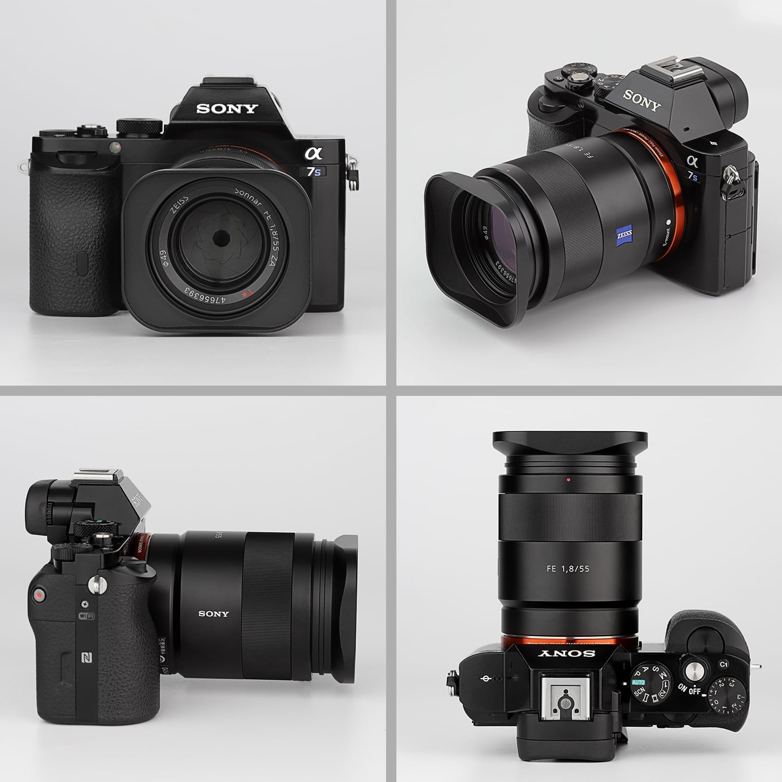 Haoge Paraluce quadrato in metallo per Sony FE 35 mm F2.8 55 mm/F1.8 ZA FE 24 mm F1.8 ZA E Mount baionetta ombra LH-RX1