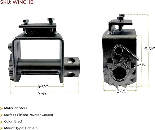 Miniatura 6 de Mytee Products Paquete de 2 cabrestantes de camión de remolque de plataforma plana para cabrestante